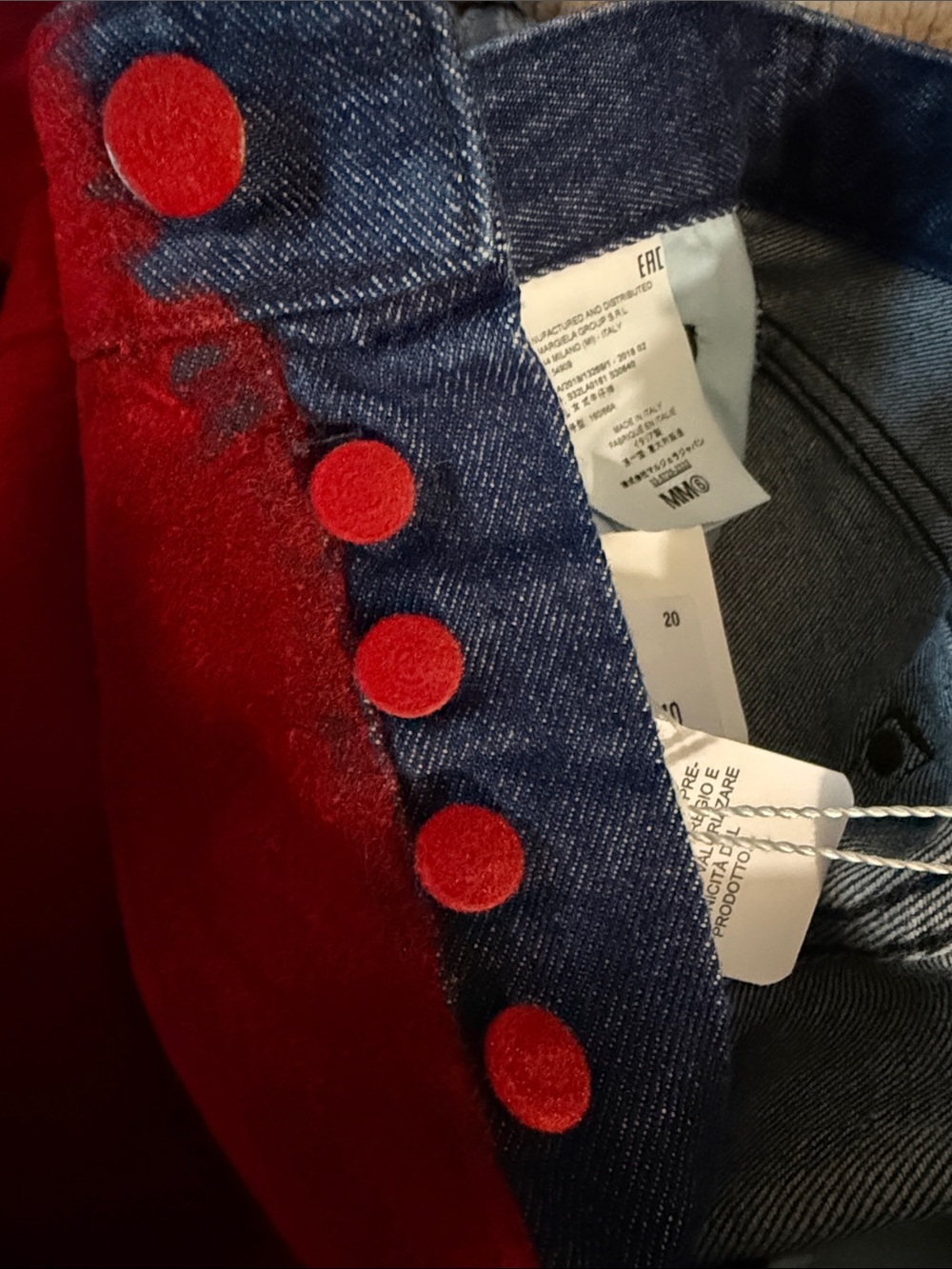 MM6 Maison Martin Margiela Red Corduroy Flare Jeans - Picture 7 of 7